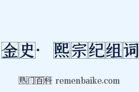 金史·熙宗纪组词是什么意思的图片